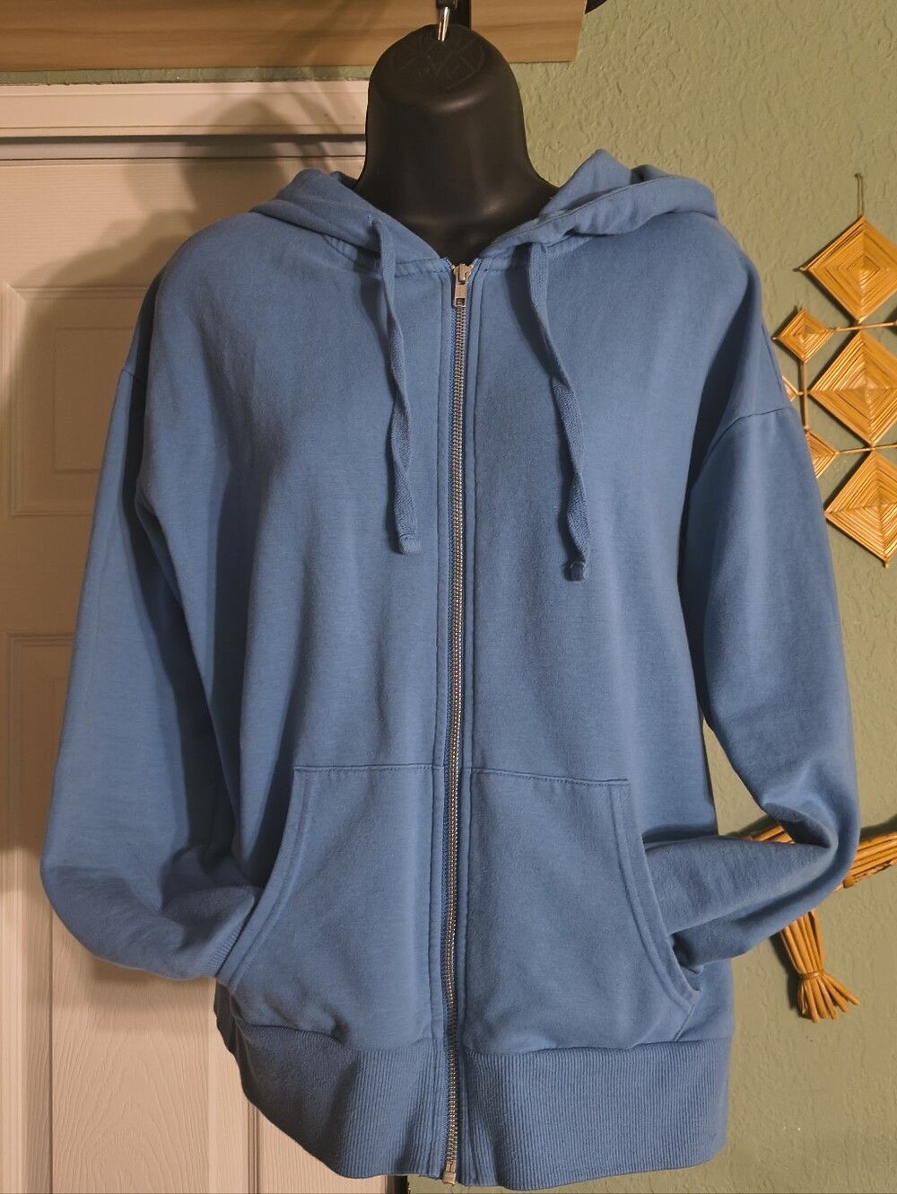 Time and Tru Cornflower Blue Full Zip Fleece Hoodie Sweatshirt Size S (4-6)
